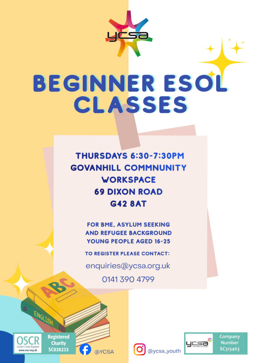 Beginner ESOL Classes - Youth Community Support Agency